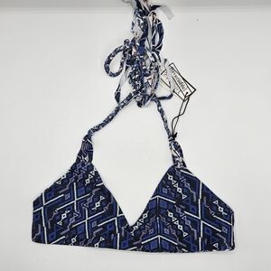 NWT Gypsy 05 swim Blue Multi bikini top only size xs